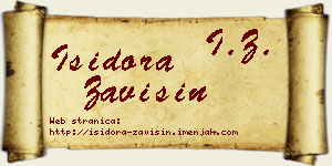 Isidora Zavišin vizit kartica
